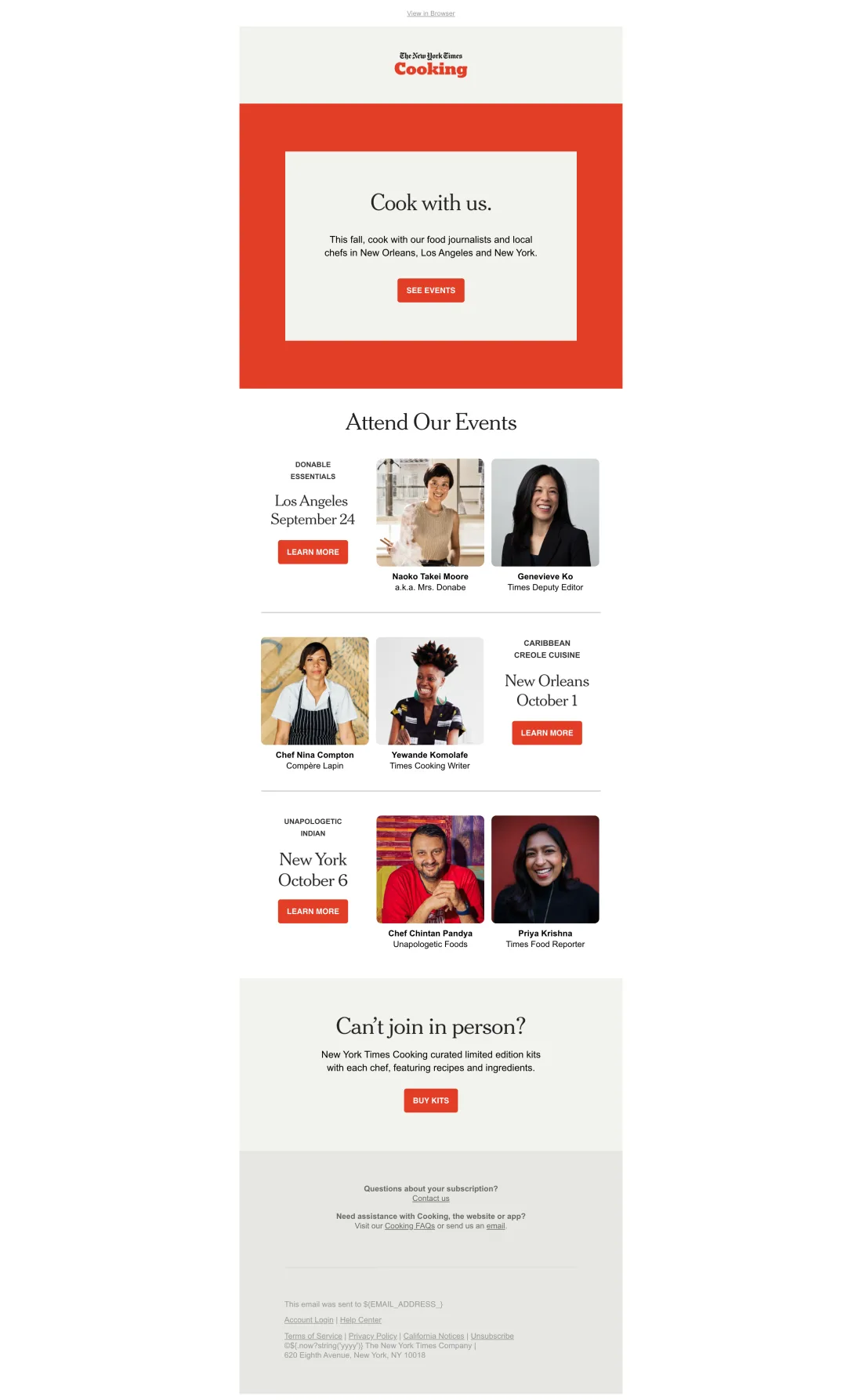 NYT — Cook with Us Event
