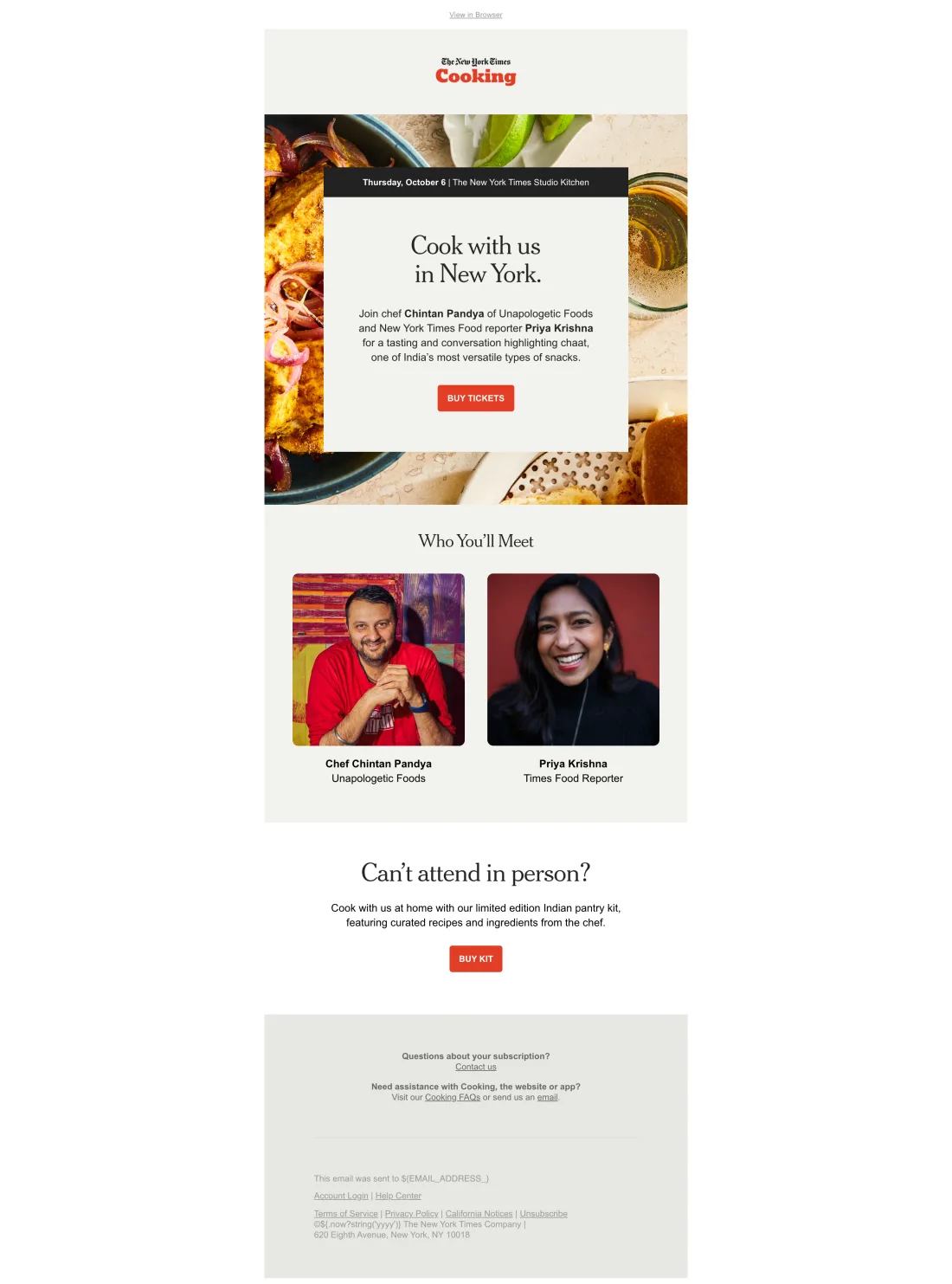 NYT — Cook with Us Event (NY)