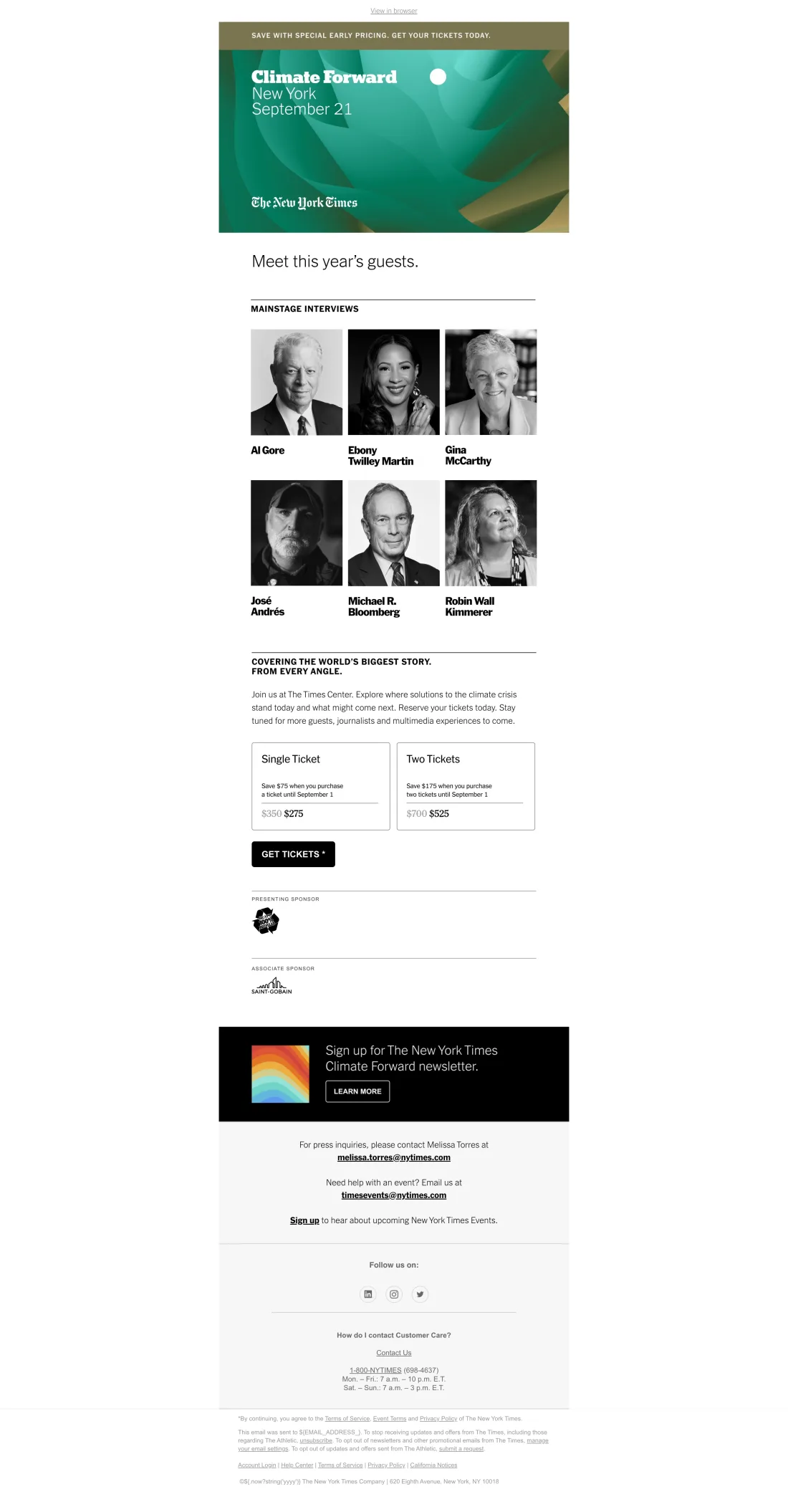 NYT — Climate Forward Event